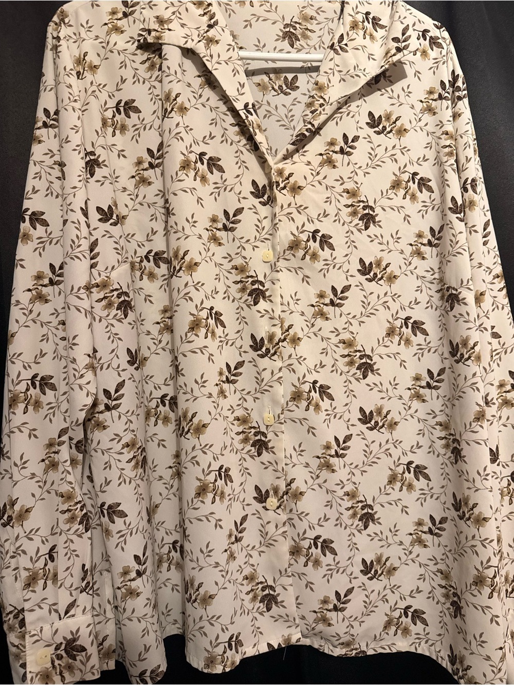 Scott Cream Floral Button-Front Blouse